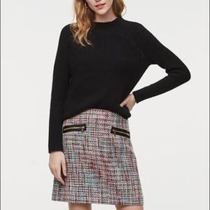 EUC LOFT Tweed Shift Skirt with Zip Pockets